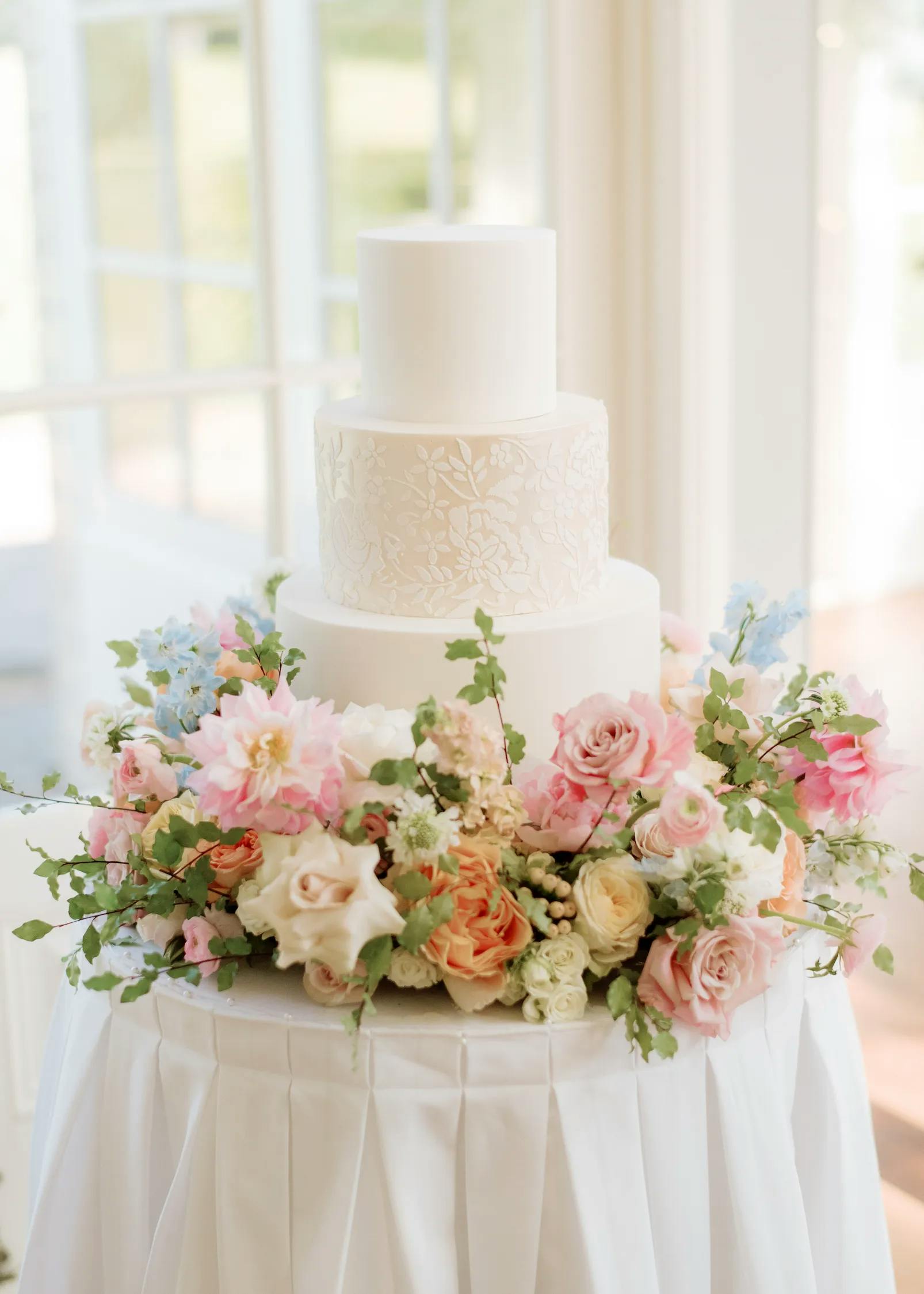 Wedding cake with flowers