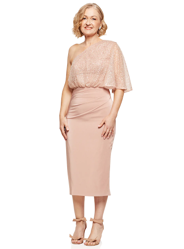 Mother of the bride pink cocktail dress