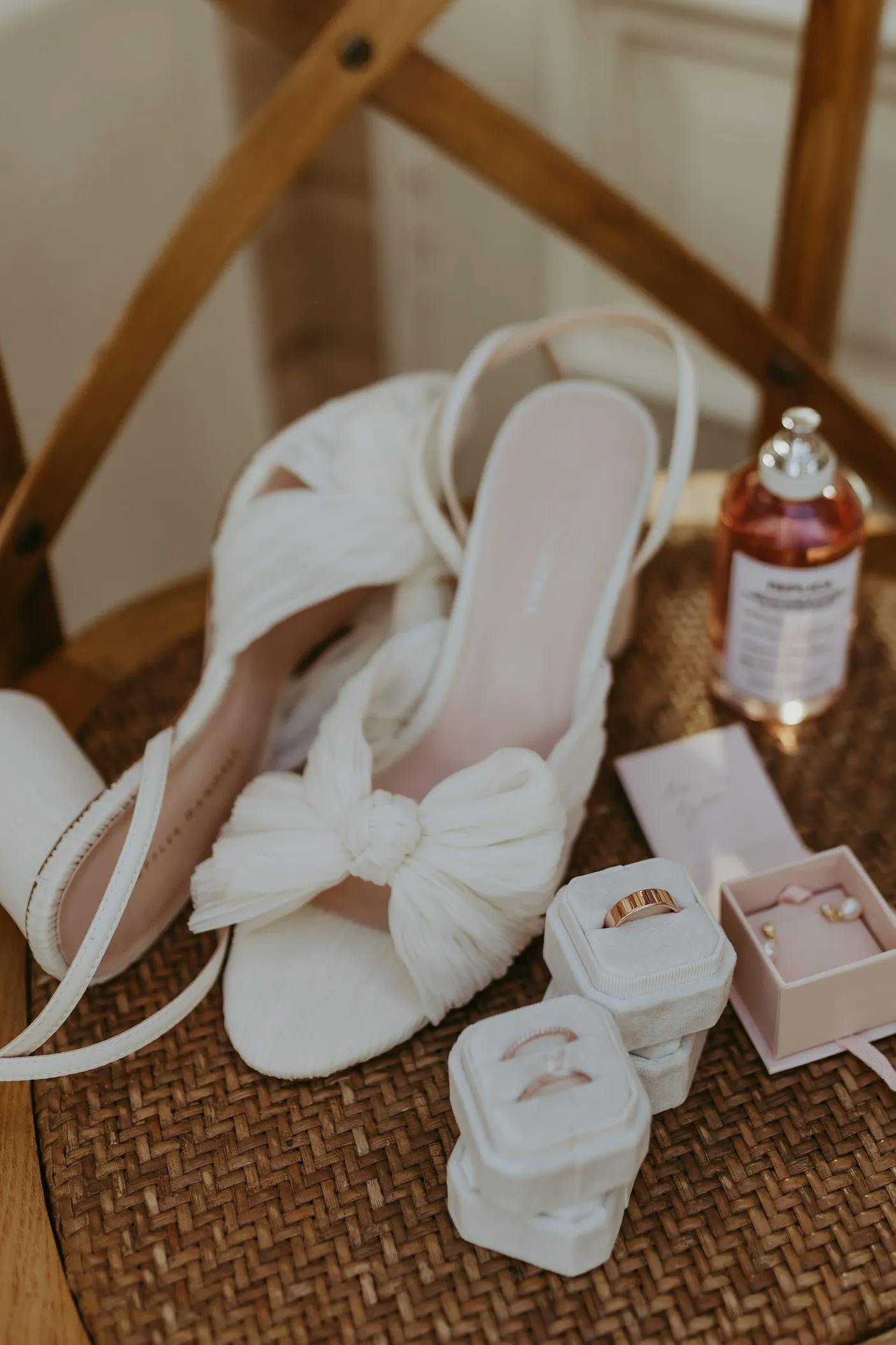 wedding shoes and perfume