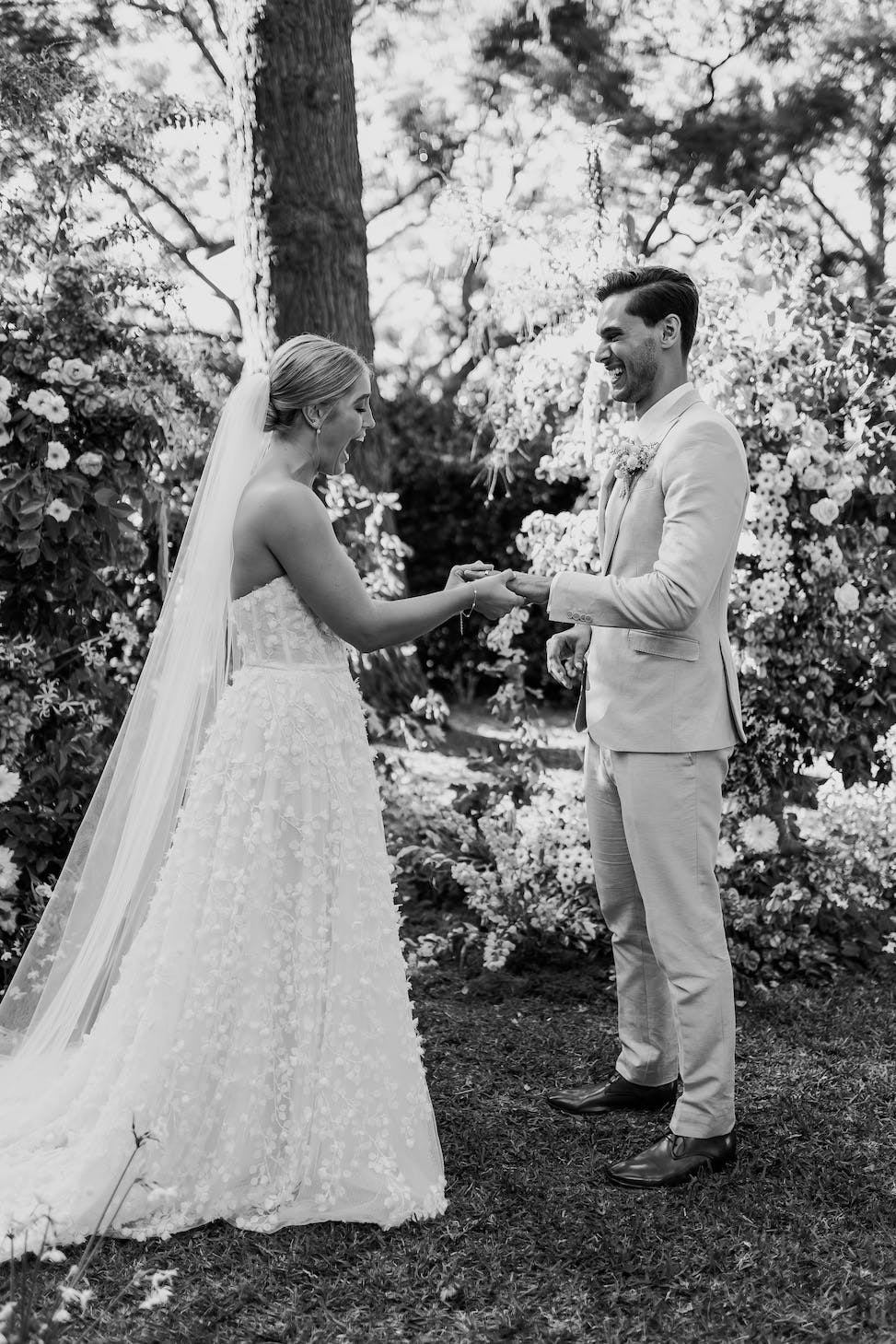 Bride and groom exchanging vows