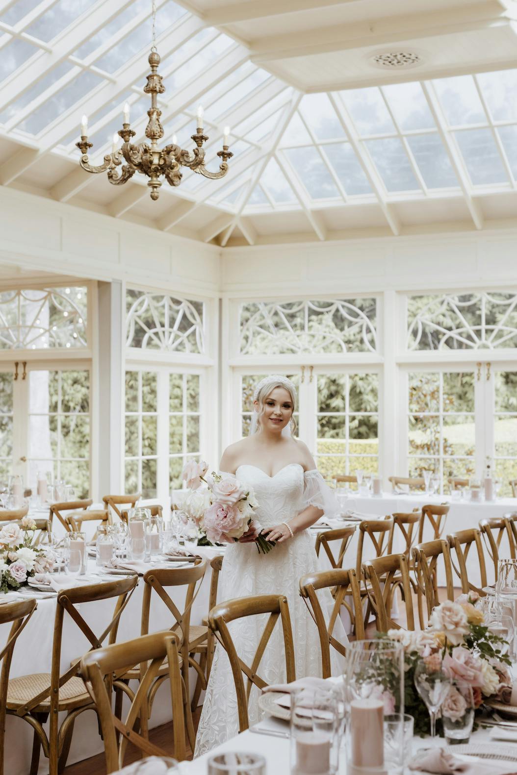 Bride in conservatory