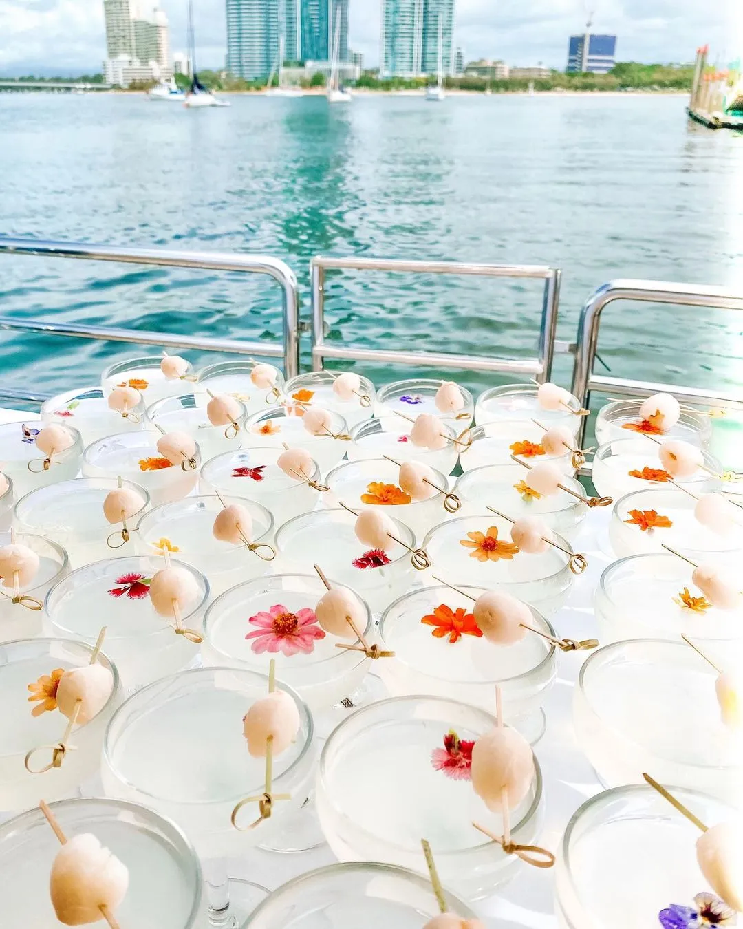 Cocktails on a yacht