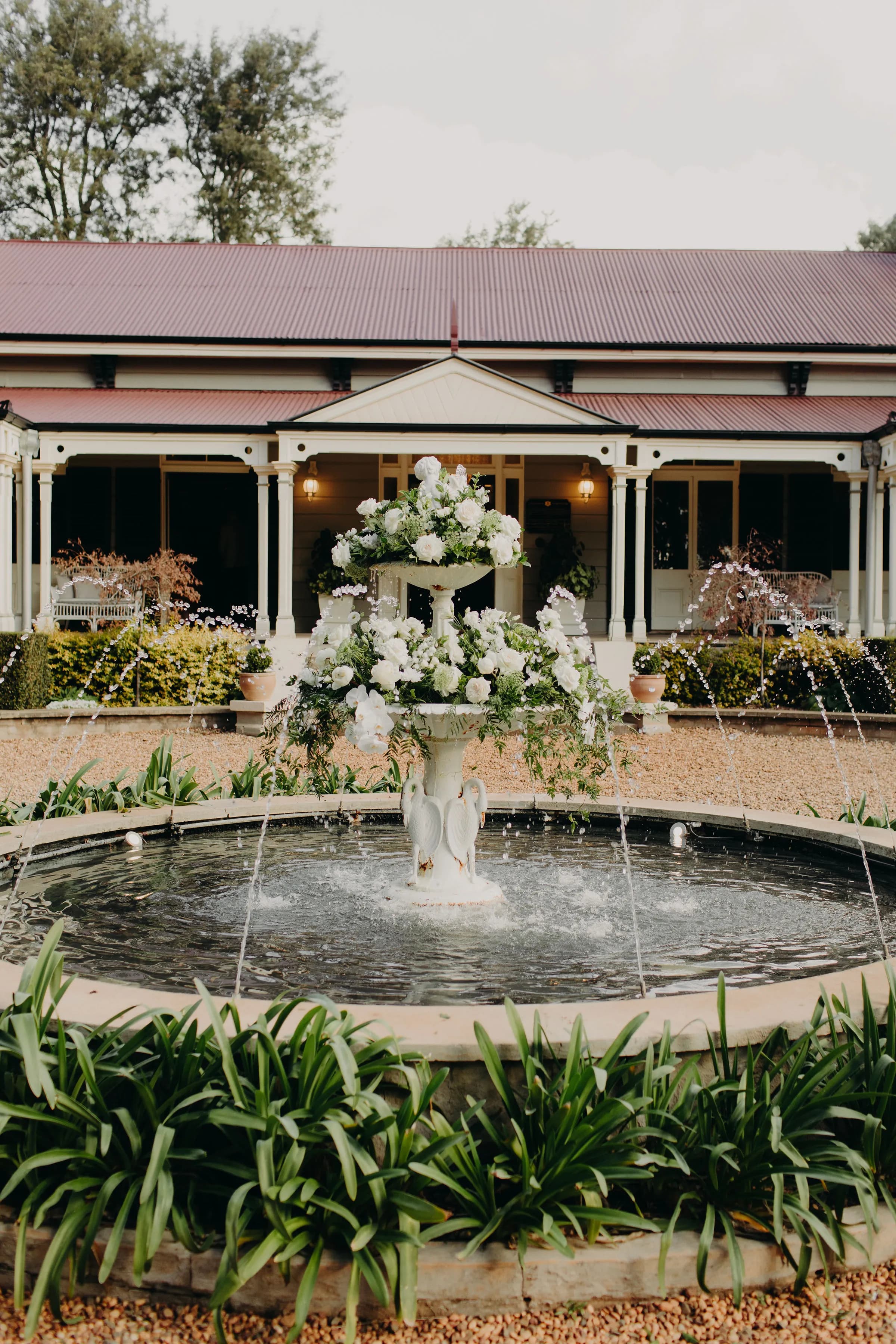 Flowers on a fountain