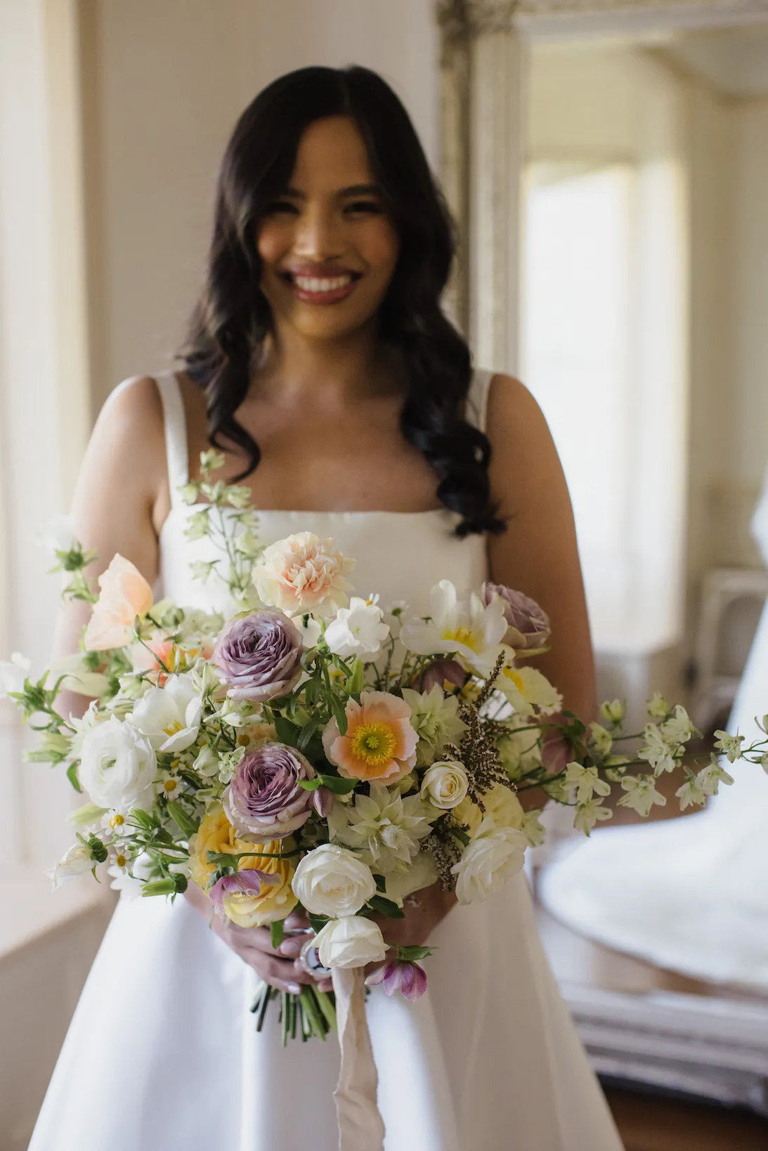 Bride holding bouquet