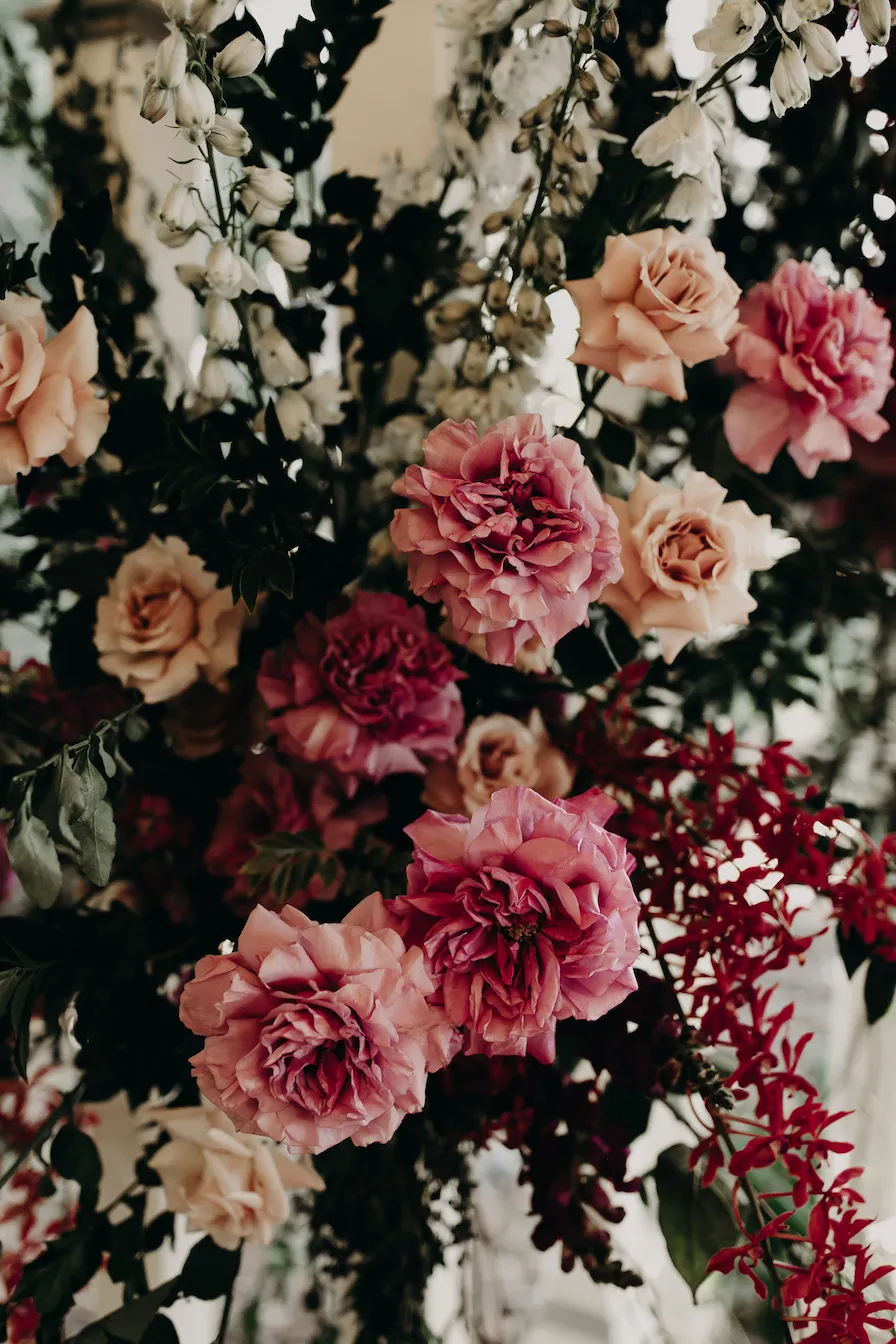 Wedding reception with flowers