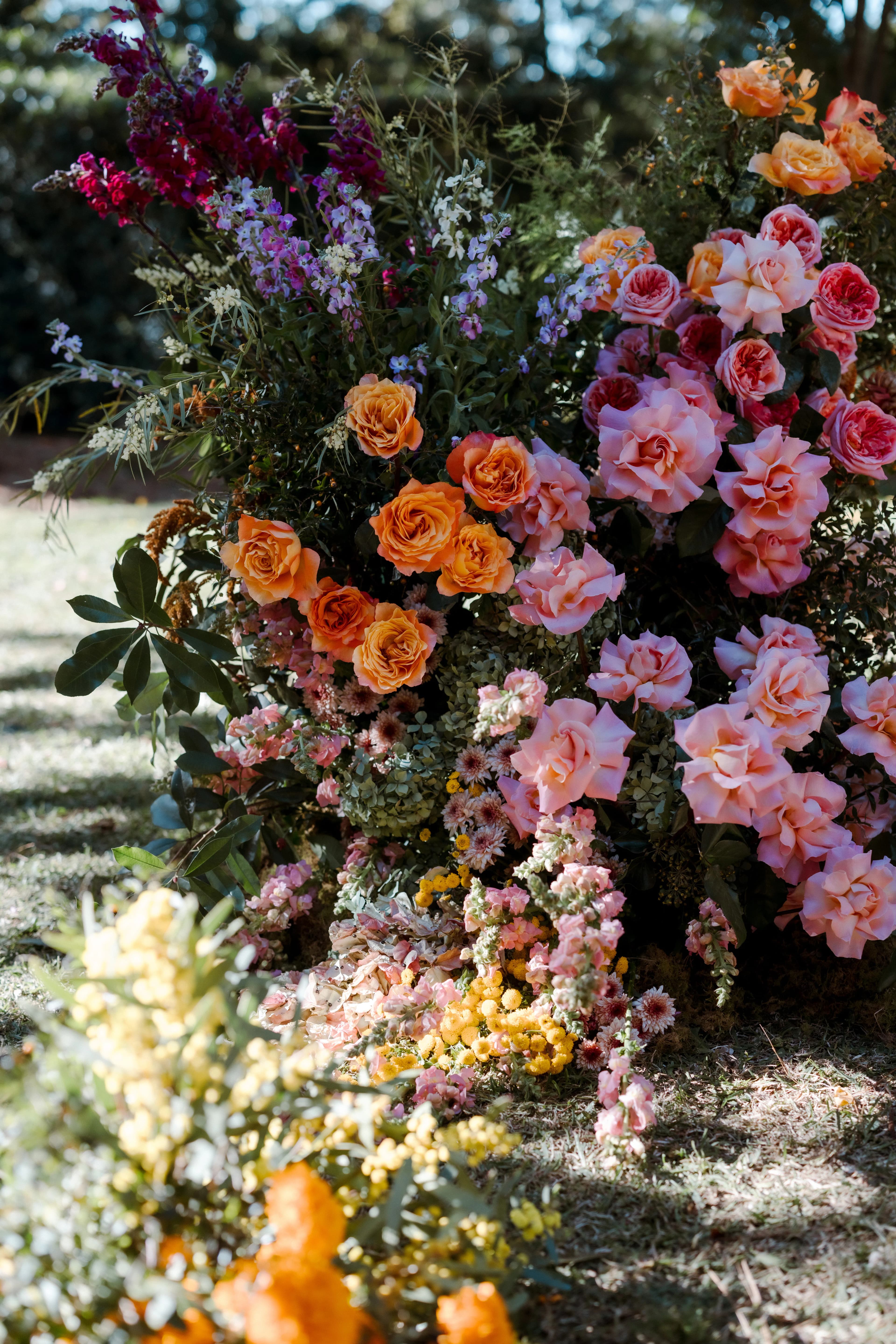 Ceremony flowers colourful