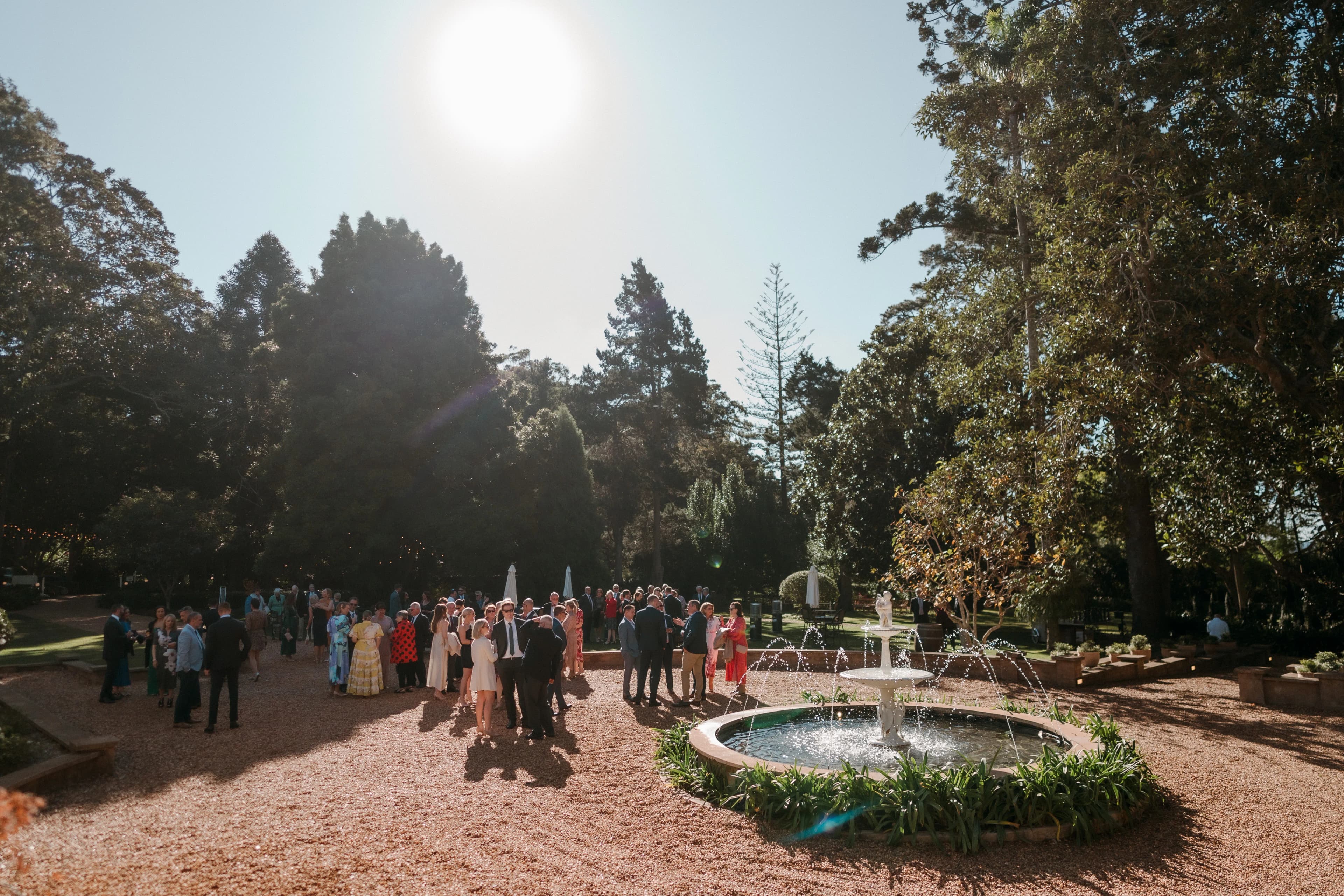 Guests arriving at wedding