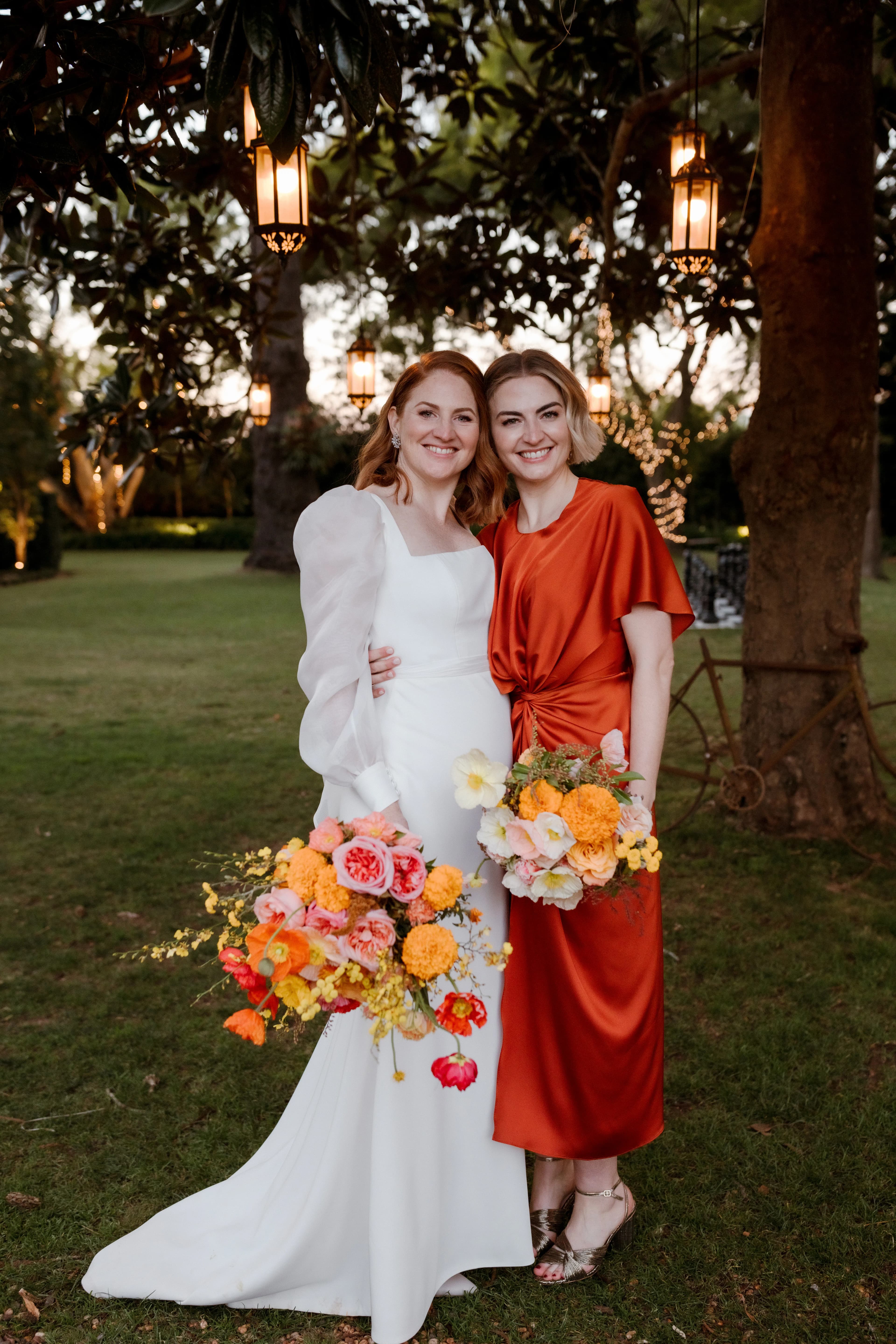 Bride with bridesmaids