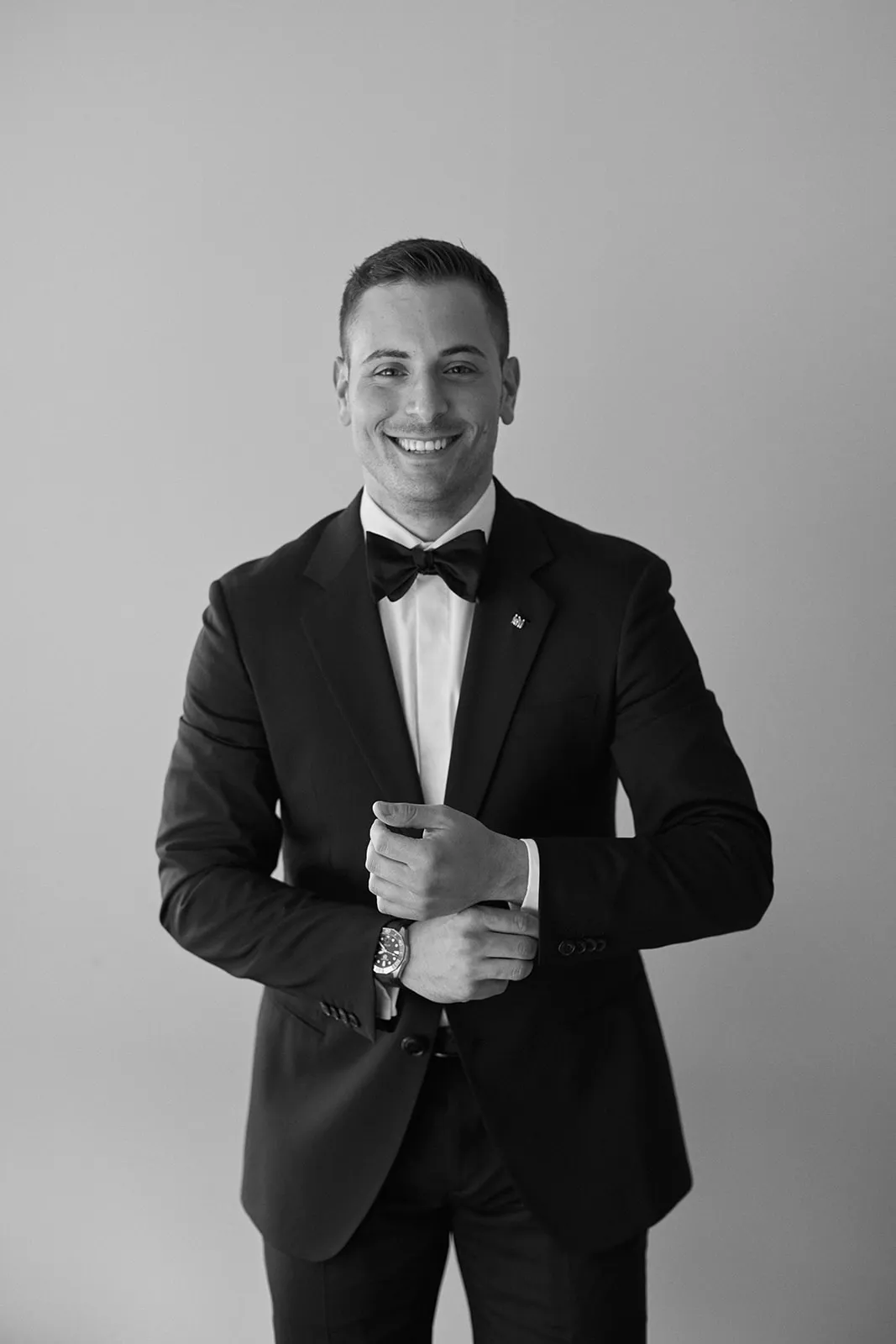 Groom in wedding suit