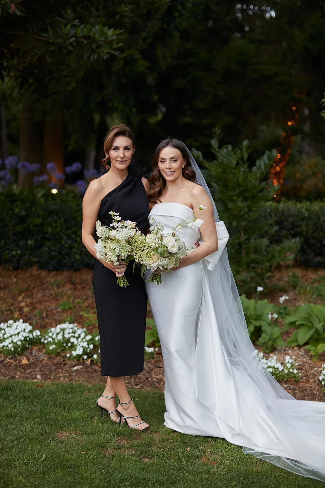 Bride and bridesmaid