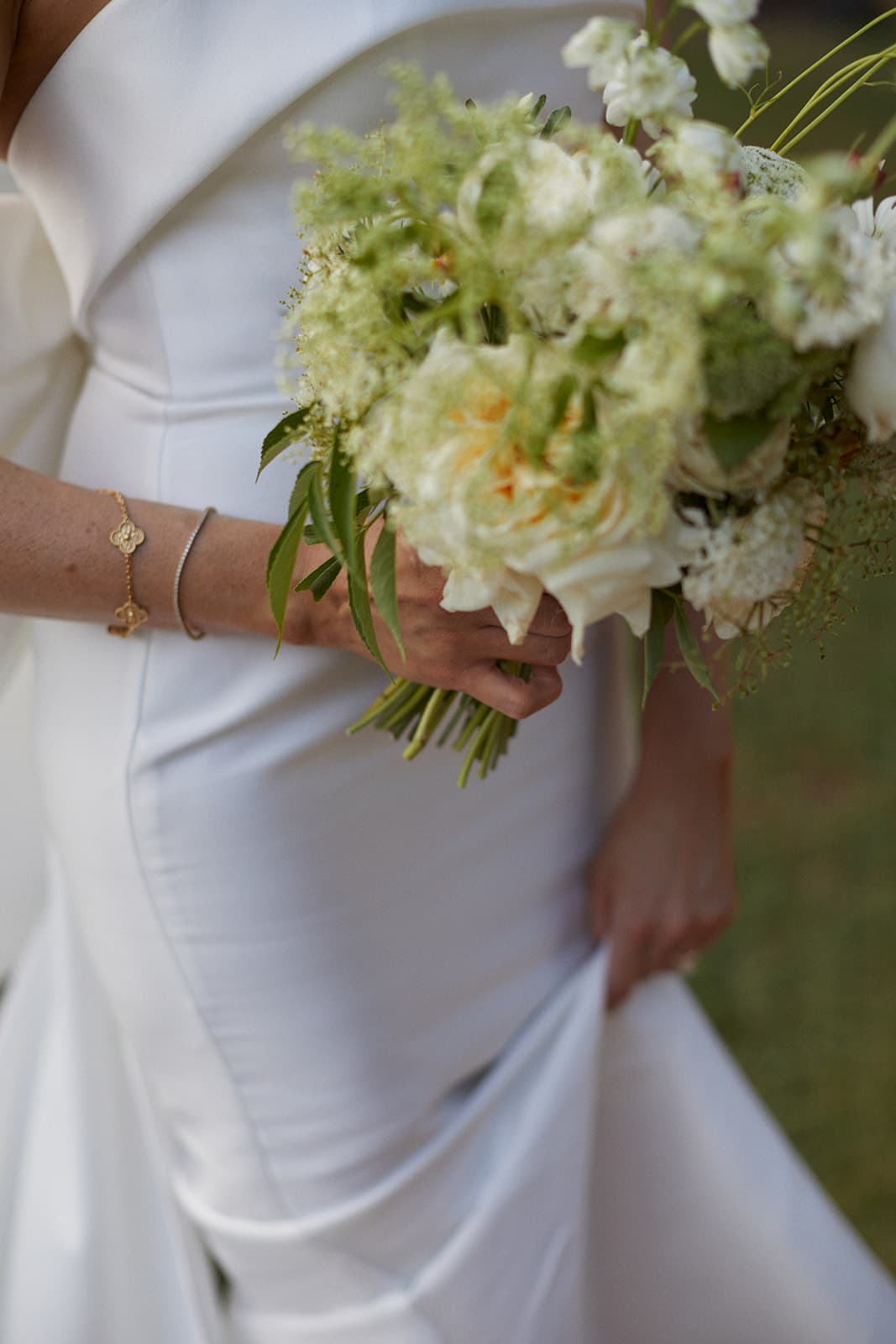Bride holding bouquet