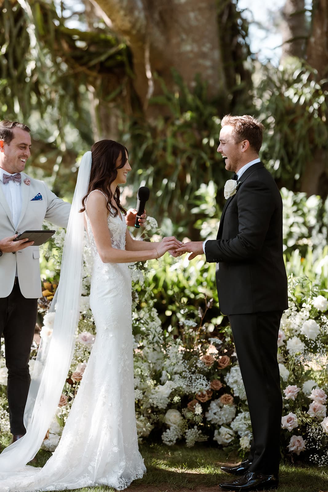 Bride and groom exchanging vows